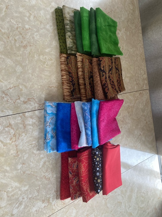 Other - Quilting fat quarters Fabric Bundle in Greens, Browns, Blues, Pinks & Reds